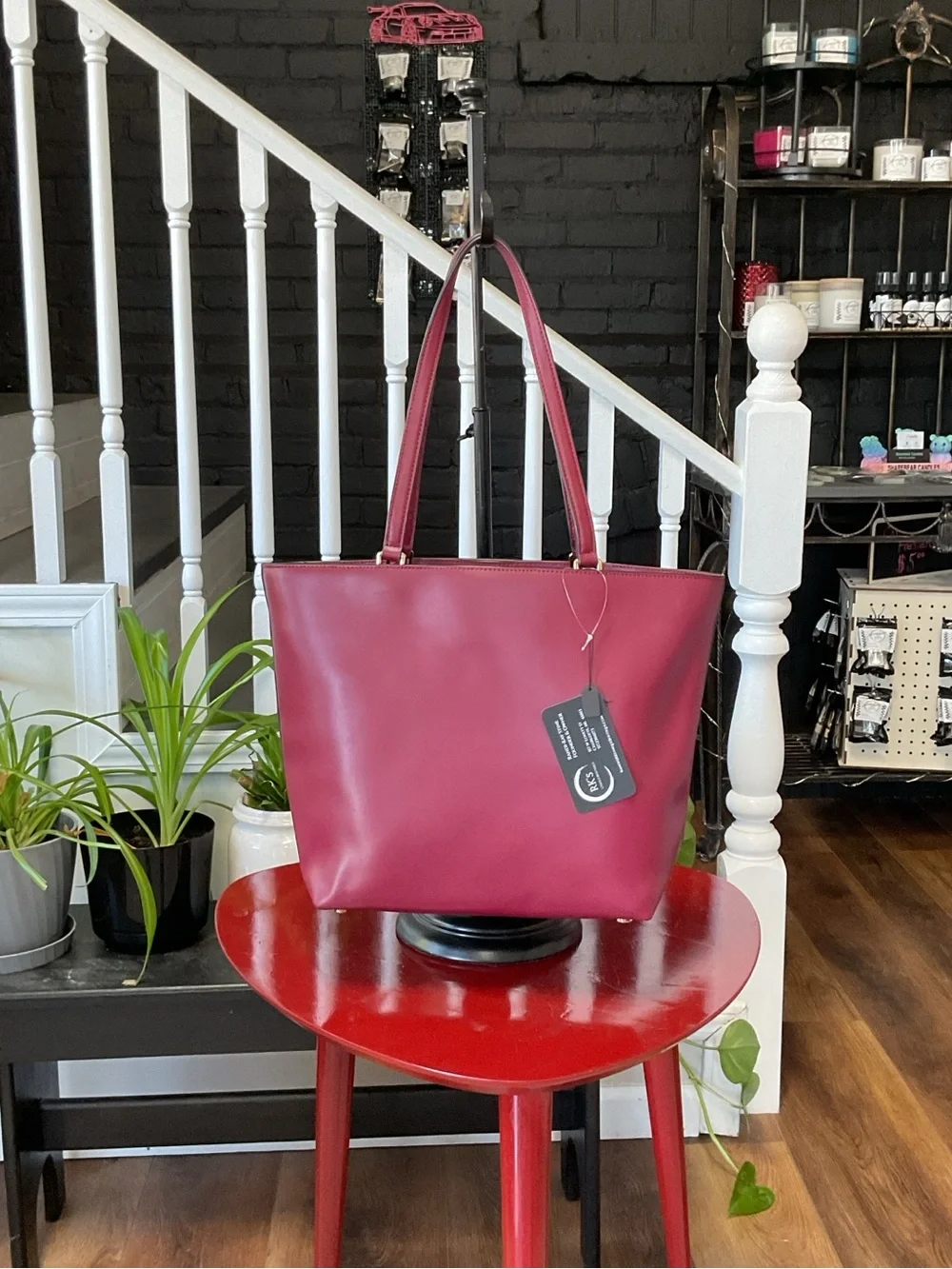 Michael Kors Leather Tote with Gold MK Logo